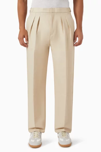 Twin Pleated Pants in Cotton