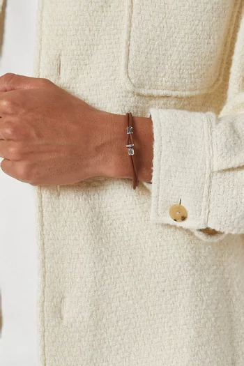 Orson Loop Bracelet in Sterling Silver & Leather