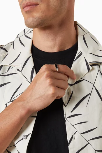 Thin Lennox Onyx Ring in Sterling Silver