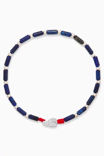 سوار نيما بخرز حجر لازورد فضة إسترلينية