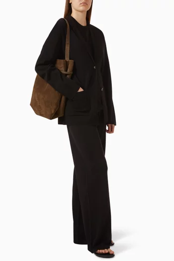 Wide-leg Pants in Silk & Cotton