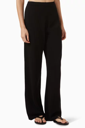 Wide-leg Pants in Silk & Cotton
