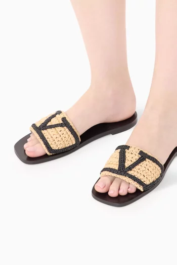 Viva Superstar Slide Sandals in Raffia