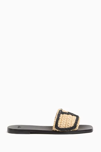 Viva Superstar Slide Sandals in Raffia