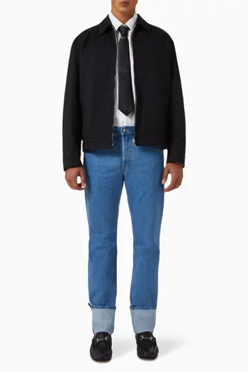 Reversible Jacket in Nylon Twill & GG Canvas
