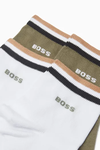 Signature Stripe Shorts Socks in Cotton-blend, Set of 2