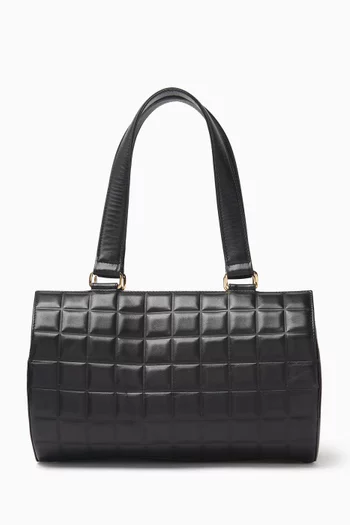 Chocolate Bar Barrel Bag in Lambskin Leather