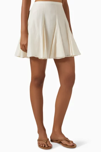 تنورة قصيرة بقصة واسعة قطن وحرير