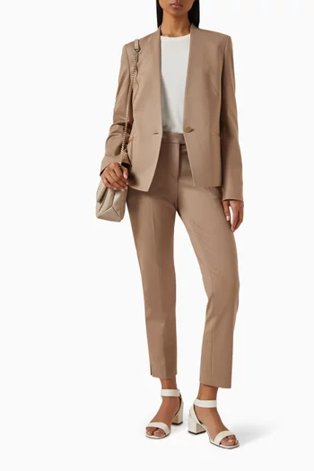 Collarless Blazer in Stretch Punto Milano