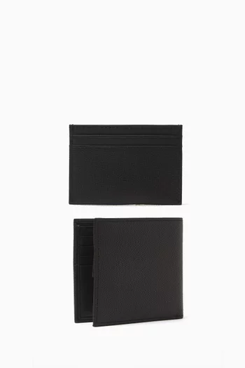 Monogram Wallet & Cardholder Set in Leather