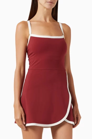 DayFlex Contrast Wrap Skirt Tennis Dress