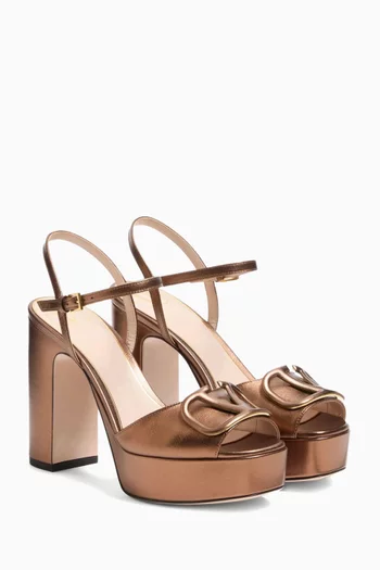 VLOGO Signature Platform Sandals in Laminated Nappa Leather
