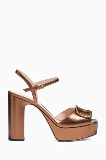 VLOGO Signature Platform Sandals in Laminated Nappa Leather