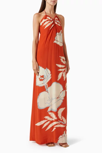 Amazonia  Maxi Dress in Crepe de Chine