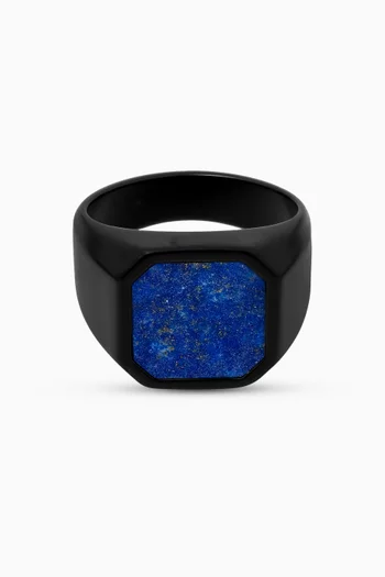 Lapis Signet Ring in Ceramic