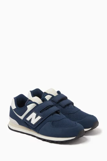 574 Hook & Loop Sneakers in Suede & Mesh