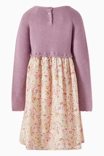 Flossy Knitted & Floral Dress