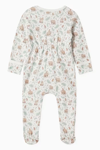 Mateo Forest-bear Sleepsuit in Organic Cotton