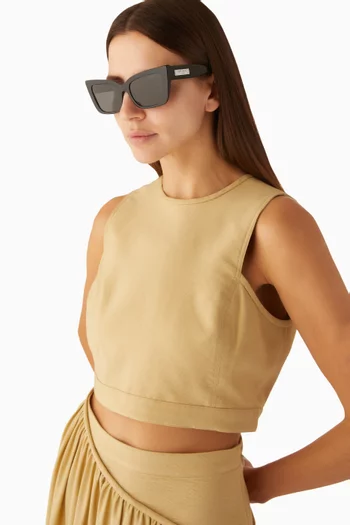 Rectangular Cat-eye Sunglasses in Acetate