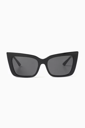 Rectangular Cat-eye Sunglasses in Acetate