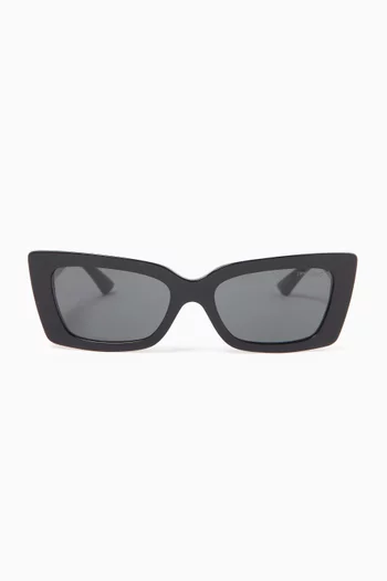 Rectangle Cat-eye Sunglasses in Acetate
