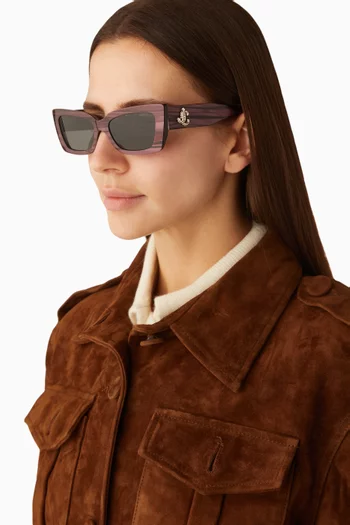 Rectangle Cat-eye Sunglasses in Acetate