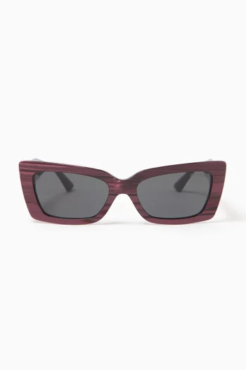 Rectangle Cat-eye Sunglasses in Acetate