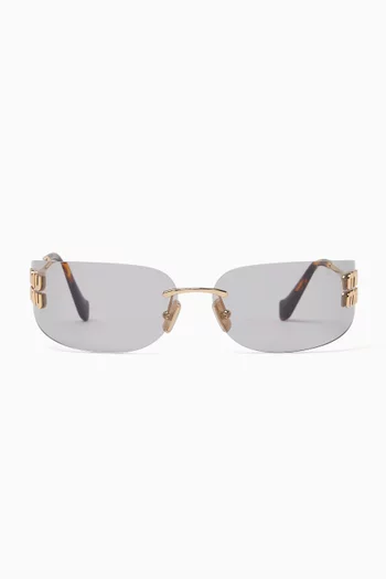 Visor Sunglasses in Metal