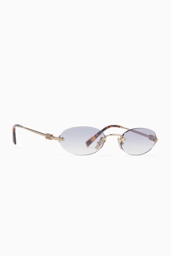 Oval Sunglasses in Metal