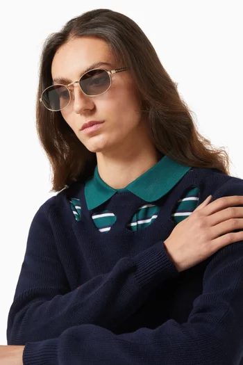 Rectangular Sunglasses in Metal