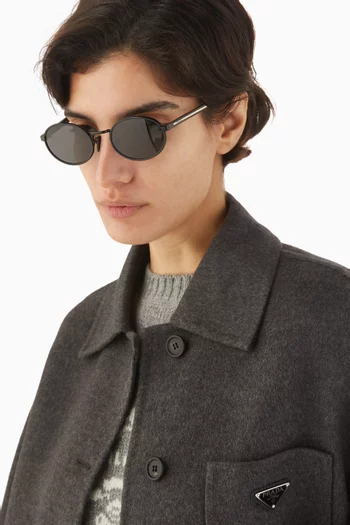 Oval Sunglasses in Metal