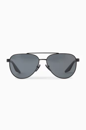 Linea Rossa Aviator Sunglasses in Metal