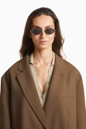 Kai Bio-Based Oval Sunglasses in Metal