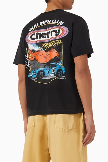 تي شيرت كلاسيكي بعبارة Cherry Motors قطن