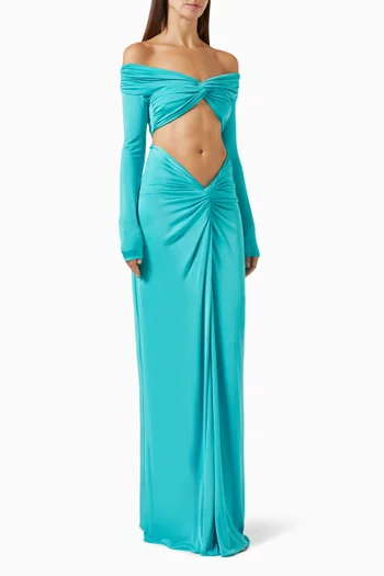 Jasmine Off-shoulder Cut-out Gown