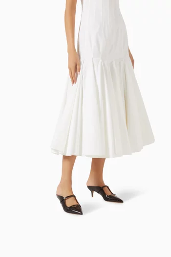 Maureen 45 Mules in Croc-embossed Leather