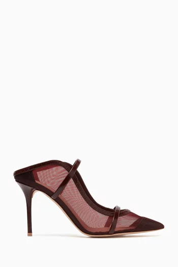 Maureen 85 Mules in Mesh & Calf Leather