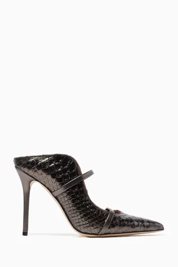 Maureen 100 Mules in Python-embossed Leather