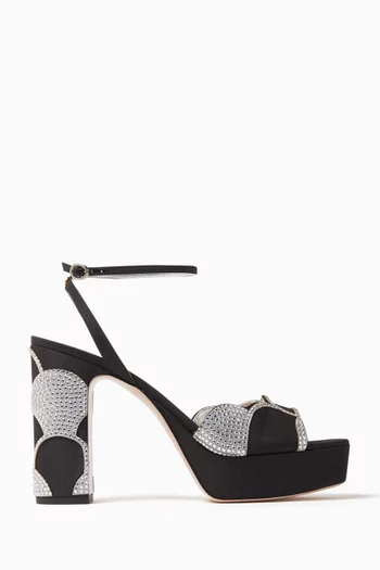 Bowow Platform 115 Sandals in Moiré Fabric