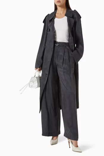 Fluid Trench Coat in Microsuede Tencel