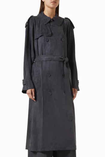 Fluid Trench Coat in Microsuede Tencel