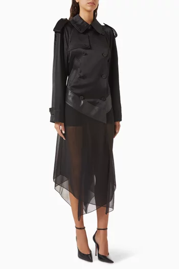 Scarf Trench Coat in Silk