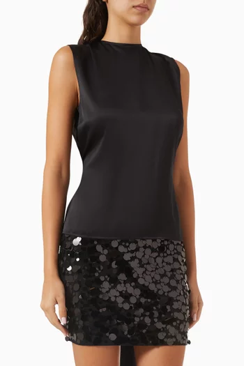 Draped Scarf Top in Silk