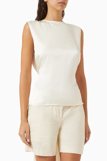 Draped Scarf Top in Silk