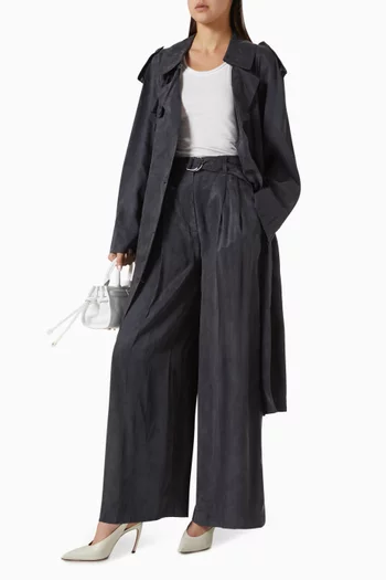 بنطال بقصة ساق واسعة مزيج تينسيل