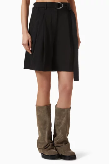 شورت بخصر مرتفع قطن تويل