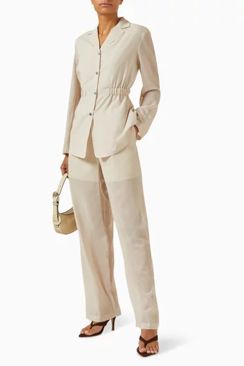 Cinched Waist Jacket in Wool-blend