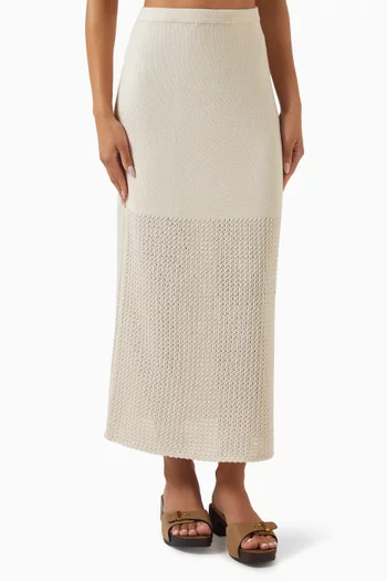Open-stitch Maxi Skirt in Knit