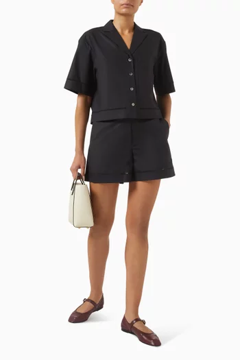 Eyelet Shorts in Cotton-poplin