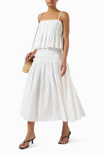 Accordion Maxi Skirt in Cotton-blend